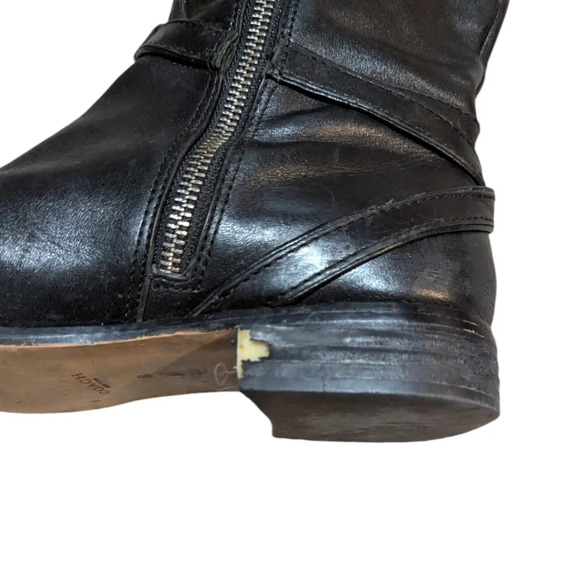 Coach Micha Riding Boot Black Leather Zip Buckle Size 8 Equestrian - Picture 10 of 11